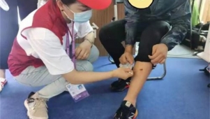 红十字爱心服务，展花博人文风彩
